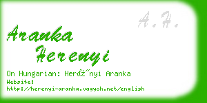 aranka herenyi business card